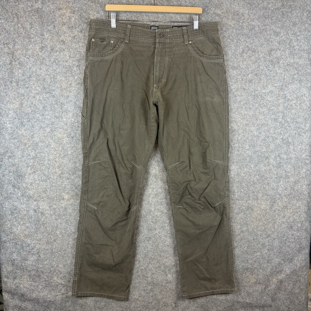 Kuhl Revolvr Pants Mens 38x32 Brown Outdoor Hiking Articulated Nylon Blend